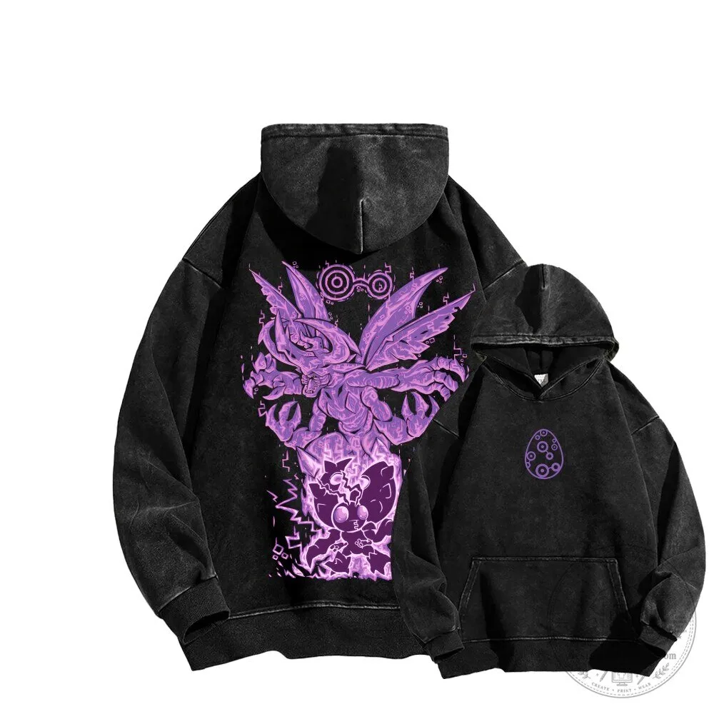 Digimon Imperialdramon Paladin Mode Dragon Egg Washed Hoodie